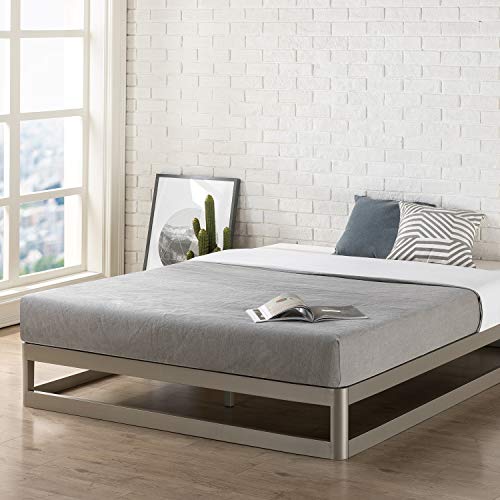 Mellow Estructura de cama completa con plataforma de metal de 9 pulgadas | Listones de acero para trabajo pesado | Base de colchón (no se necesita somier)
