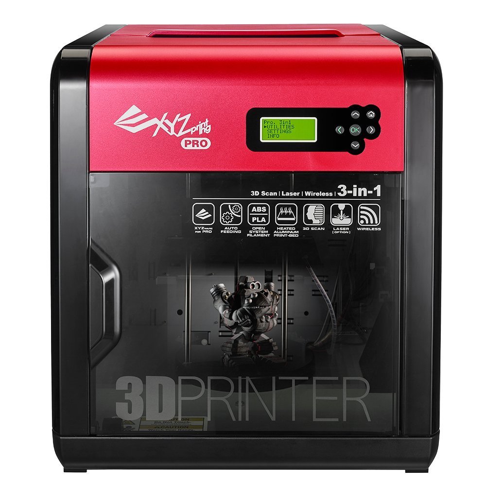 XYZprinting, Inc. [Filamento abierto] XYZprinting da Vinci 1.0 Pro. 3 en 1 Inalámbrico -7.8 '' x 7.8 '' x 7.5 '' (Impresora 3D / Escáner 3D / Grabador Láser)