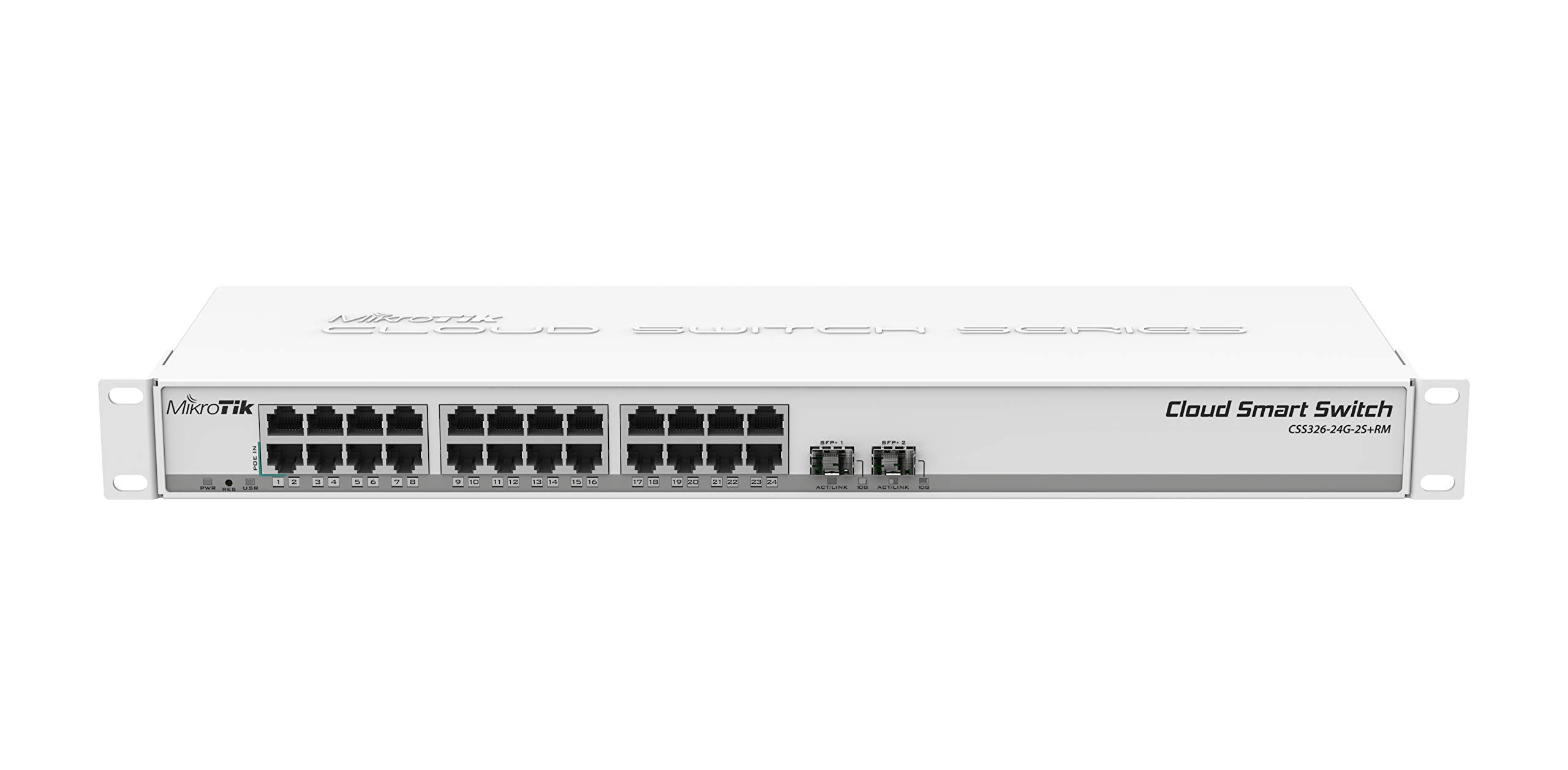 MikroTik CSS326-24G-2S+RM Conmutador Gigabit Ethernet de 24 puertos con dos puertos SFP+