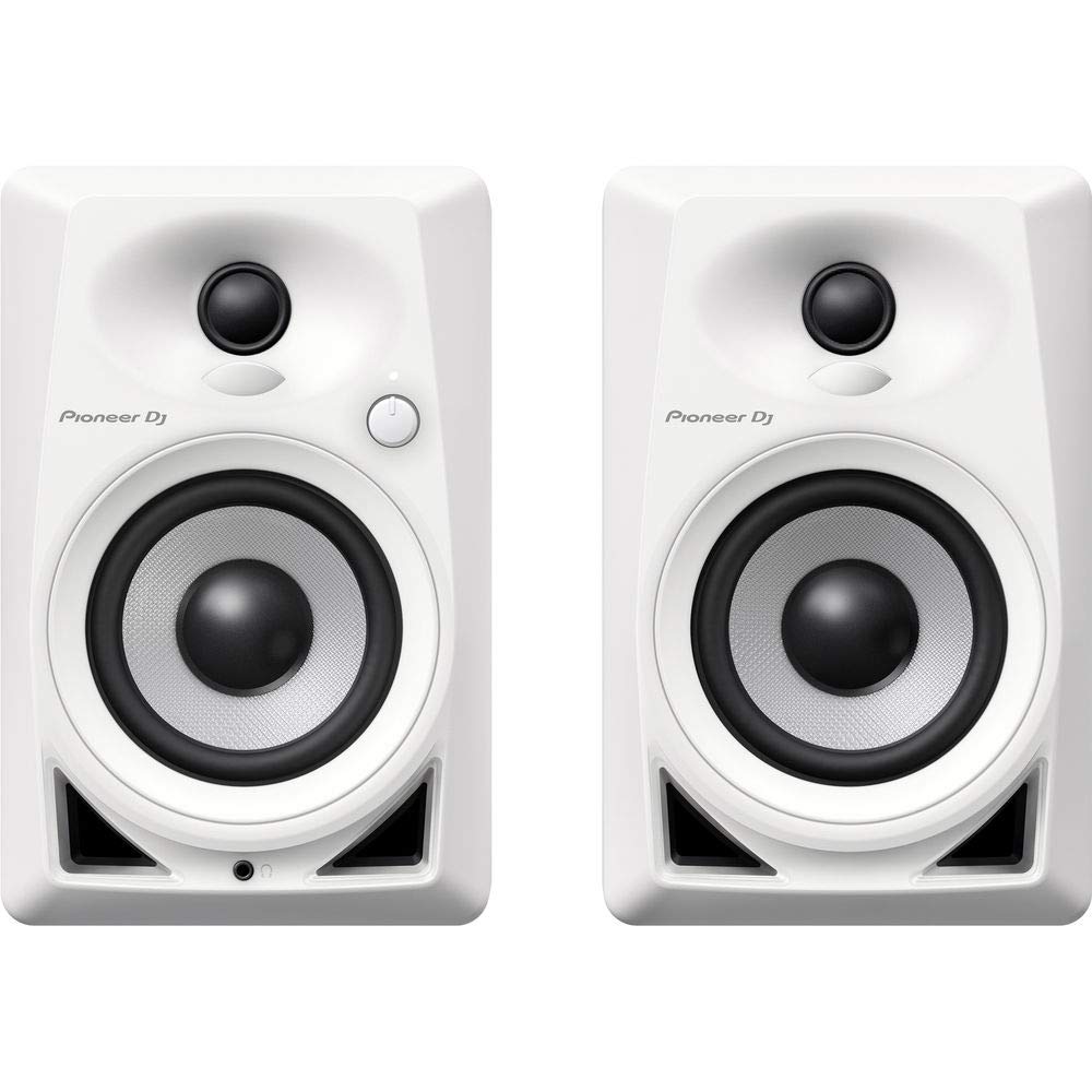 Pioneer DJ DM-40-W - Monitor activo bidireccional de 21 W y 4' - Blanco (par)