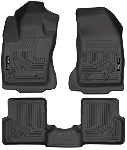 Husky Liners Serie Weatherbeater | Revestimiento del piso del asiento delantero y del segundo asiento - Negro | 99081 | Se adapta a Jeep Renegade 2015-2021 3 piezas