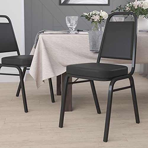Flash Furniture Silla para banquete apilable con respaldo trapezoidal serie HERCULES