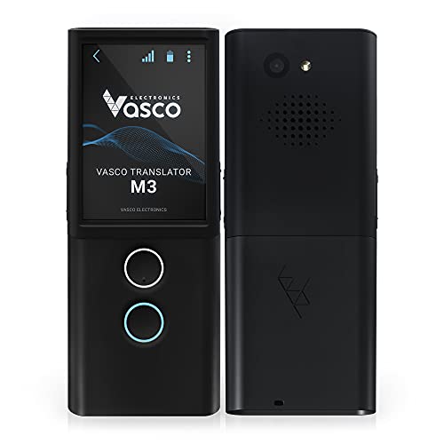 Vasco Electronics Dispositivo traductor de idiomas Vasco M3 | El Único Traductor con Internet Gratis e Ilimitado en 200 Países | Traducción de fotos | Marca Europea