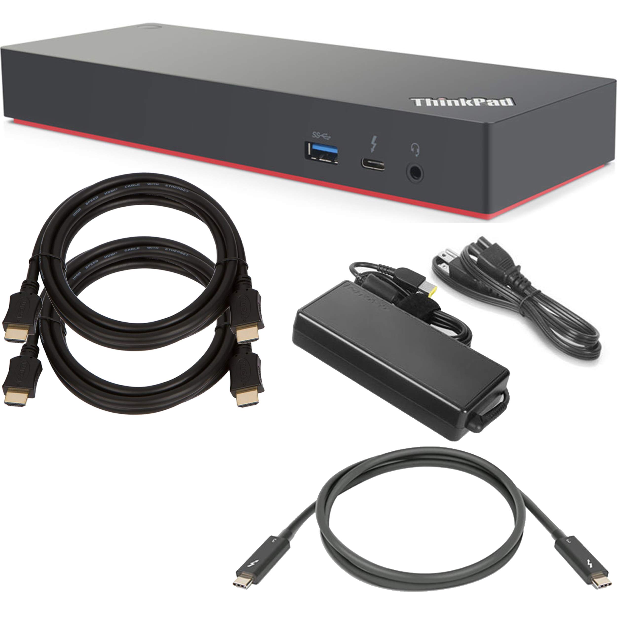 ShopSmart Deals Estación de acoplamiento Lenovo ThinkPad Thunderbolt 3 Dock Gen 2 (135 W) (40AN0135US) + Paquete básico de SSD