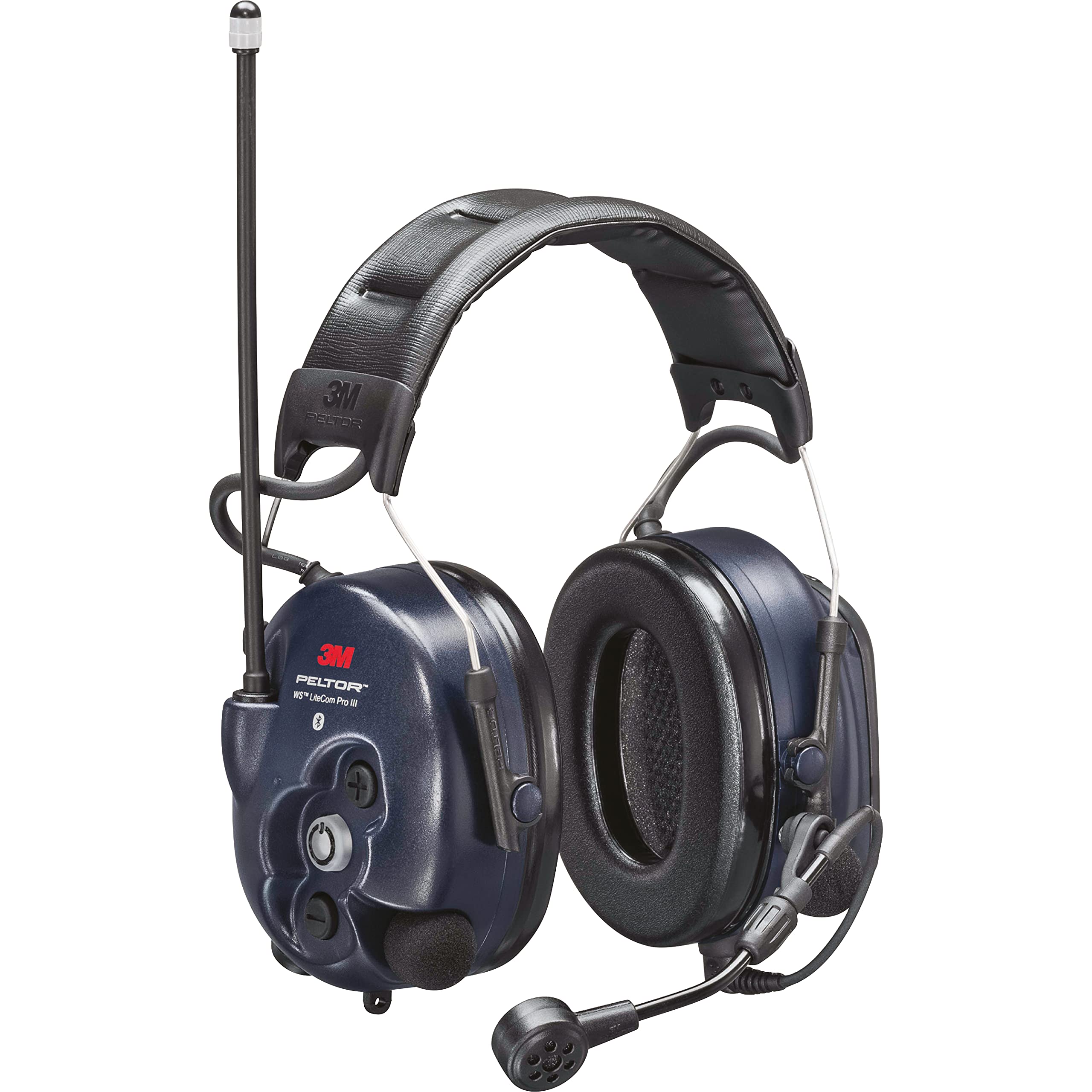 3M PELTOR WS LiteCom PRO III Headset, Headband, Professional Grade Durability, Wireless Two-Way Communication Radio, Bluetooth, Boom Microphone, Navy Blue, MT73H7A4D10N