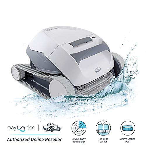 Dolphin Limpiador de piscinas robótico automático E10 con canasta de filtro de carga superior fácil de limpiar Ideal para piscinas sobre el suelo de hasta 30 pies