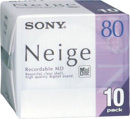 Sony MD80 Minidisc Neige Paquete de 80 minutos 10