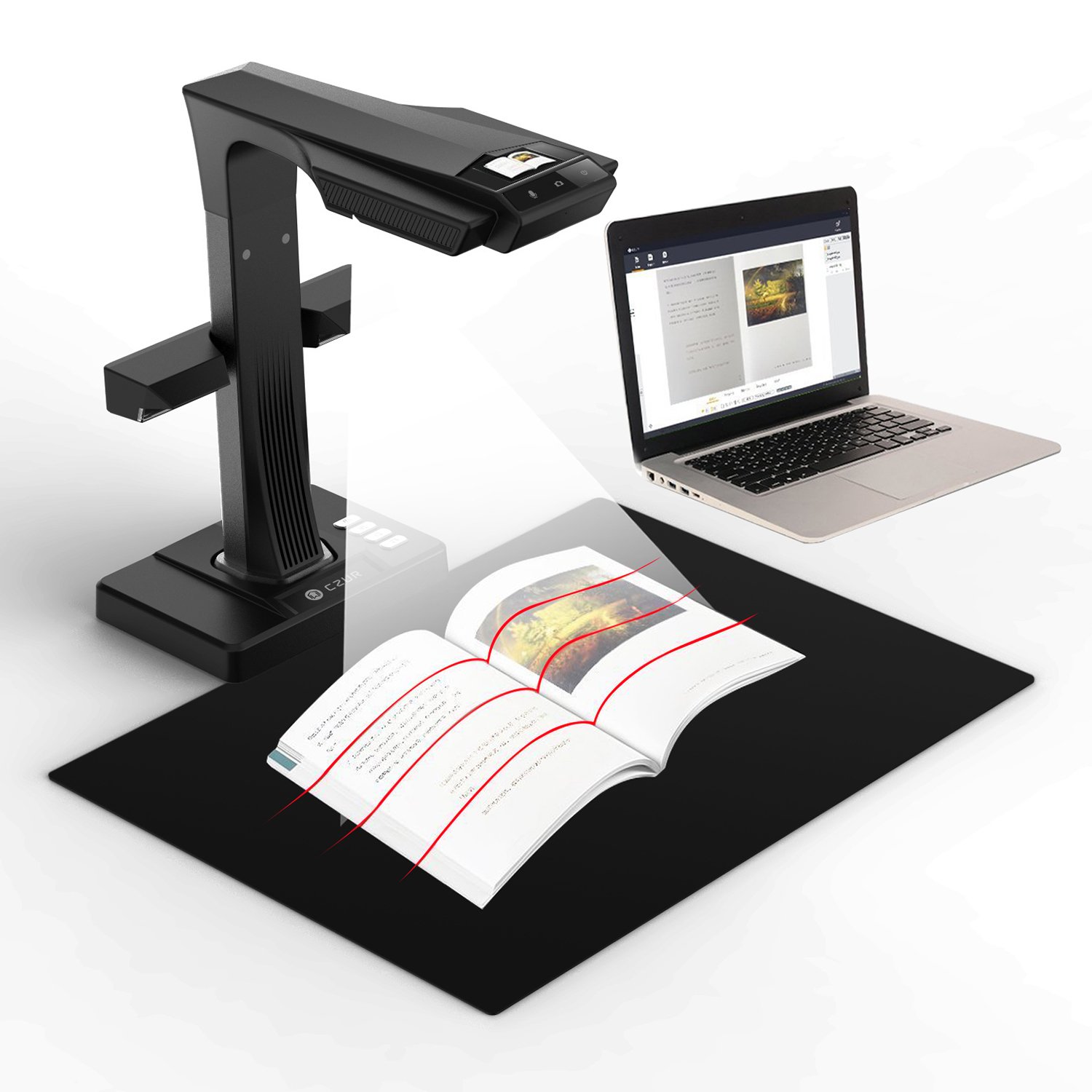 CZUR Escáner de libros y documentos con Smart OCR para Mac y Windows