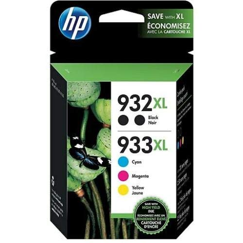 HP 932XL/933XL Paquete de 5 cartuchos de tinta de alto rendimiento negro/cian/magenta/amarillo (N9H69FN)