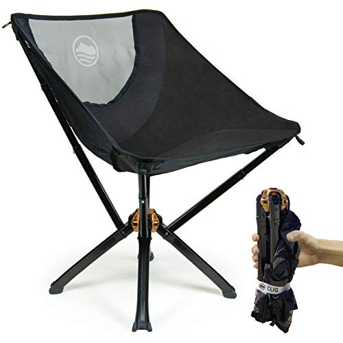  CLIQ Sillas portátiles para acampar: una pequeña silla portátil plegable que va a todas partes al aire libre. Silla plegable compacta para adultos que se instala en 5 segundos | Silla de camping...