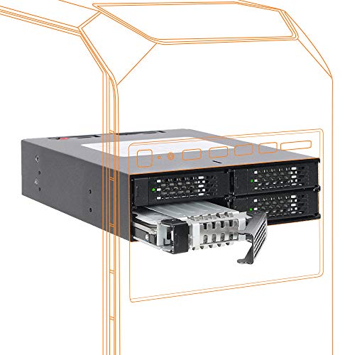 Icy Dock Gabinete de rack móvil Full Metal 4 x 2.5 SAS/SATA HDD/SSD para bahía de 5.25' | ToughArmor MB994SP-4S