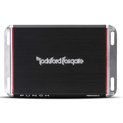 Rockford Fosgate PBR300X2 Punch Amplificador de riel reforzado de 2 canales de 300 vatios