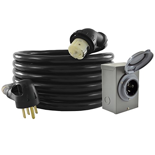 Conntek Amp DUO-RainSeal Kit NEMA 14-50P Cable de alimentación temporal de 4 clavijas con caja de entrada