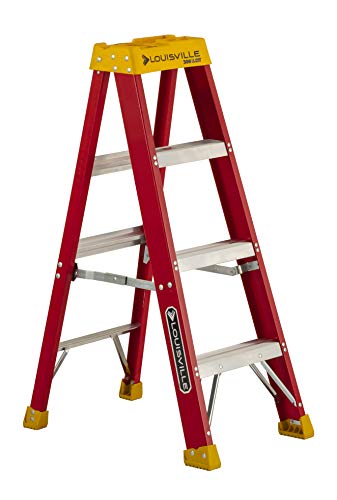 Louisville Ladder Escalera de tijera de fibra de vidrio con clasificación de servicio de 300 libras