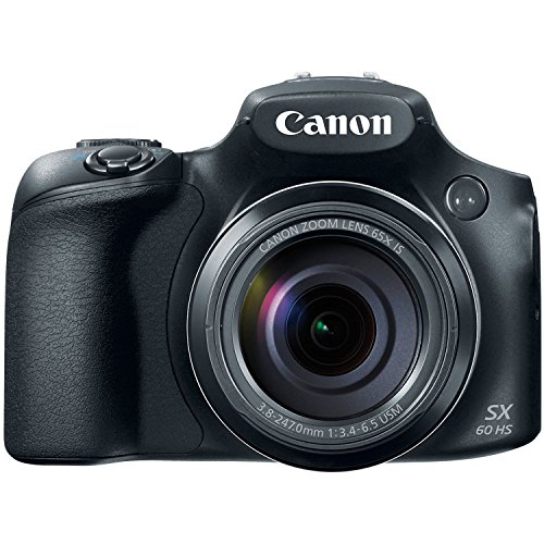 Canon Powershot SX60 Cámara digital de 16.1MP Lente con zoom óptico de 65x Pantalla LCD inclinable de 3 pulgadas (Negro)