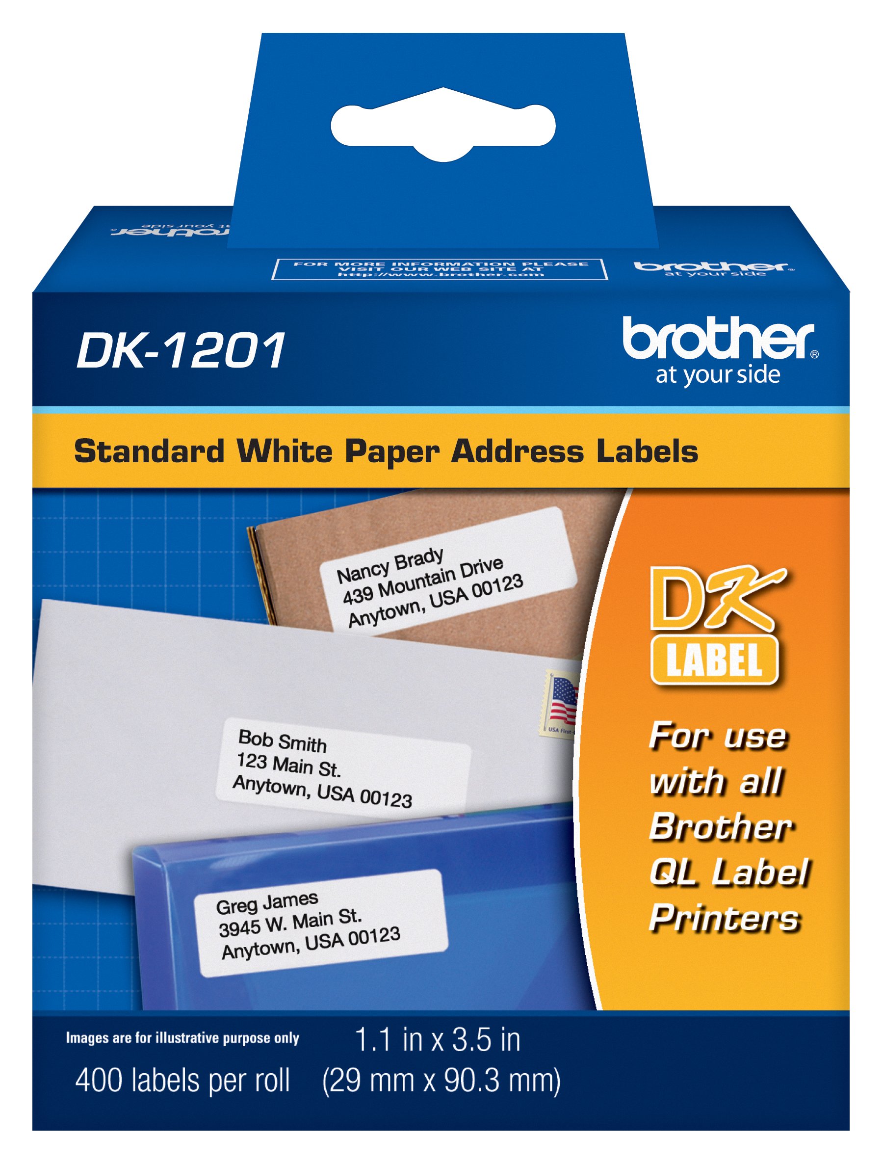 Brother Etiquetas de dirección enrolladas estándar troqueladas originales DK1201
