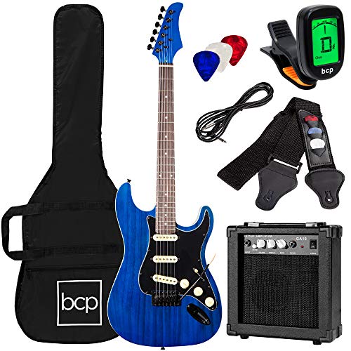 Best Choice Products Kit de guitarra eléctrica para principiantes de tamaño completo con estuche