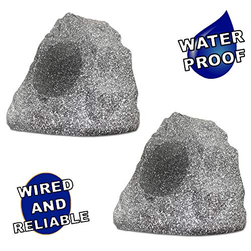 Theater Solutions Altavoces de roca para exteriores 2R4G (gris granito)