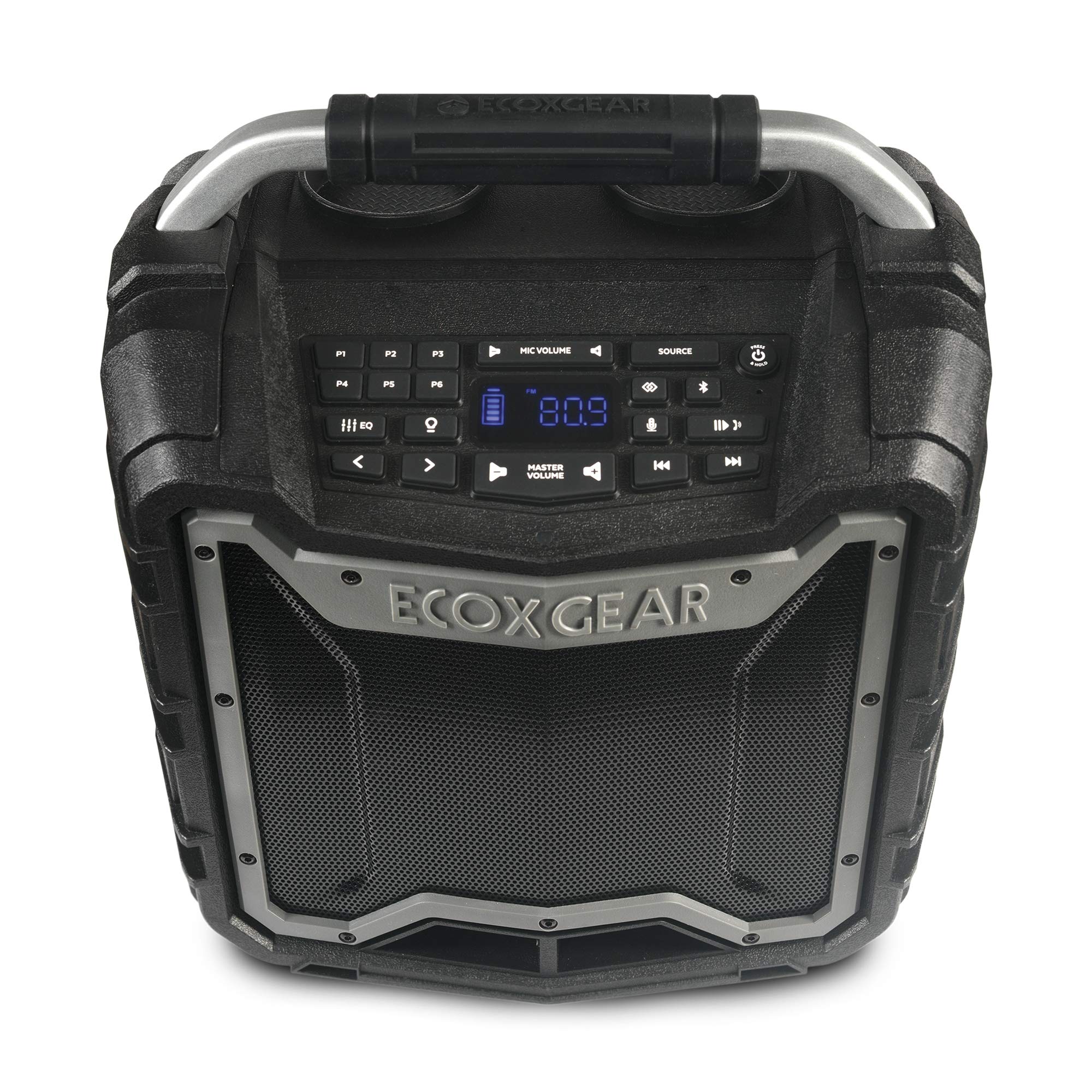 ECOXGEAR EcoTrek GDI-EXTRK210 resistente al agua flotante portátil Bluetooth inalámbrico 100 vatios estéreo altavoz inteligente y sistema PA (gris)