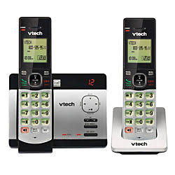 Vtech CS5129-2 DECT 6.0 Connect to Cell 2 Auricular Sistema de contestador inalámbrico con identificador de llamadas