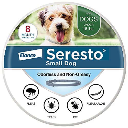 Seresto Collar de prevención y tratamiento contra pulgas y garrapatas recomendado por veterinarios para perros pequeños de menos de 18 lbs. | 8 meses de protección