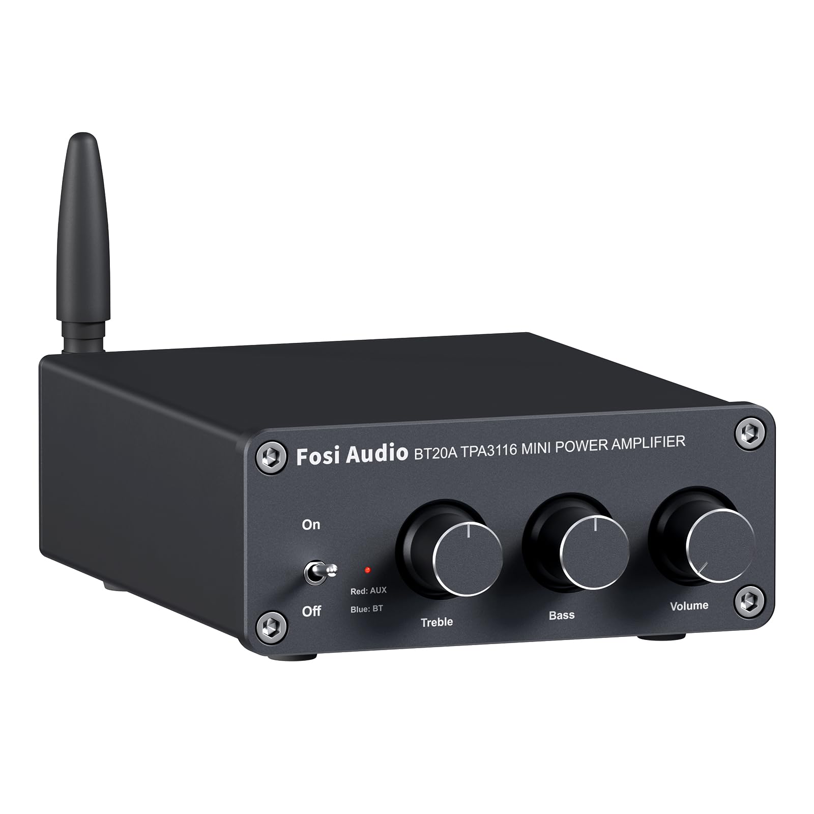  Fosi Audio BT20A Bluetooth 5.0 Audio Estéreo Amplificador Receptor de 2 Canales Mini Hi-Fi Clase D Amplificador Integrado 2.0 CH para Altavoces Domésticos 100W x 2 con Control de Graves y Agudos...