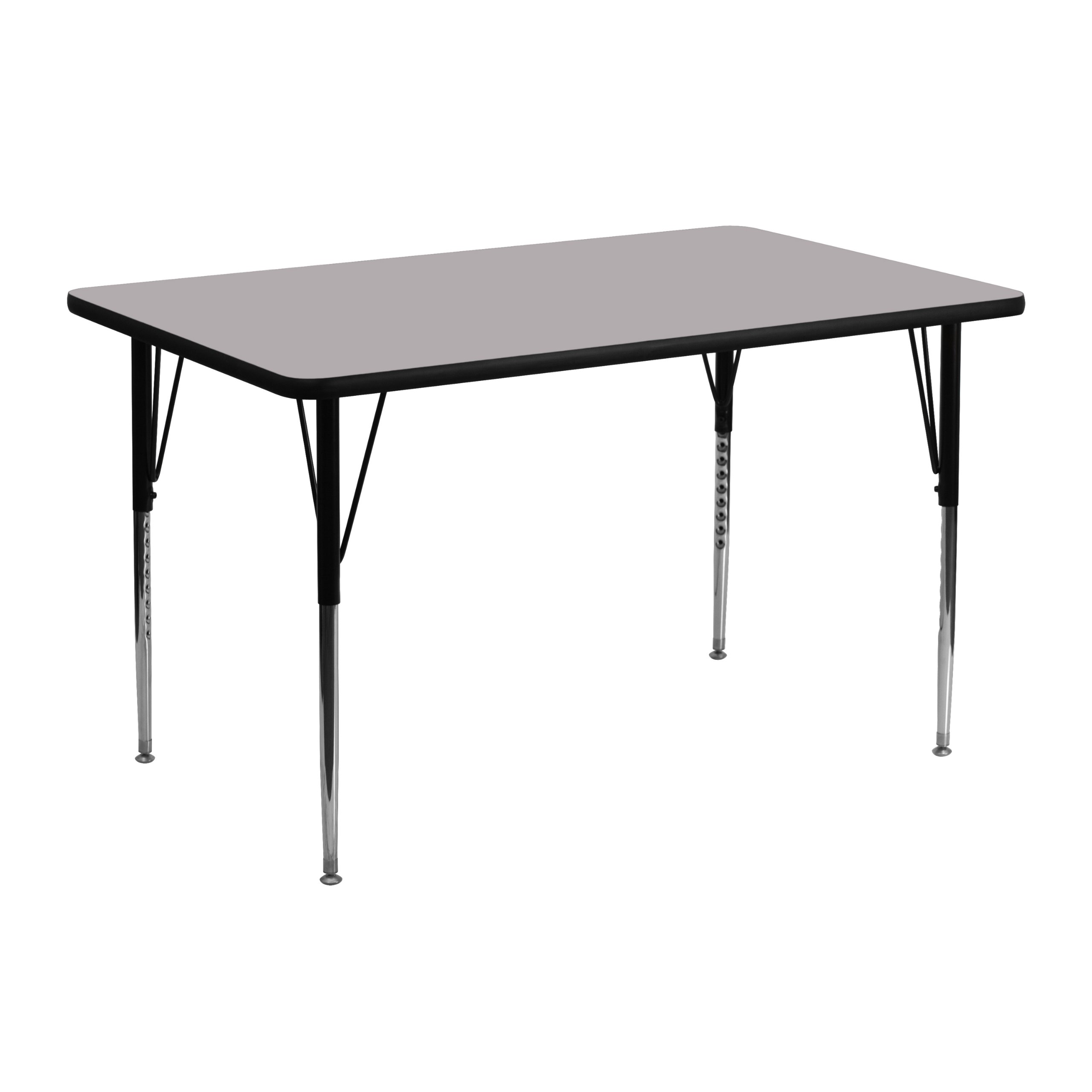 Flash Furniture 24 Mesa de actividades rectangular con tapa de laminado termofundido gris/patas ajustables en altura estándar