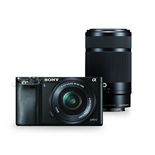 Sony Cámara digital sin espejo Alpha a6000 con lentes con zoom motorizado de 16-50 mm y 55-210 mm