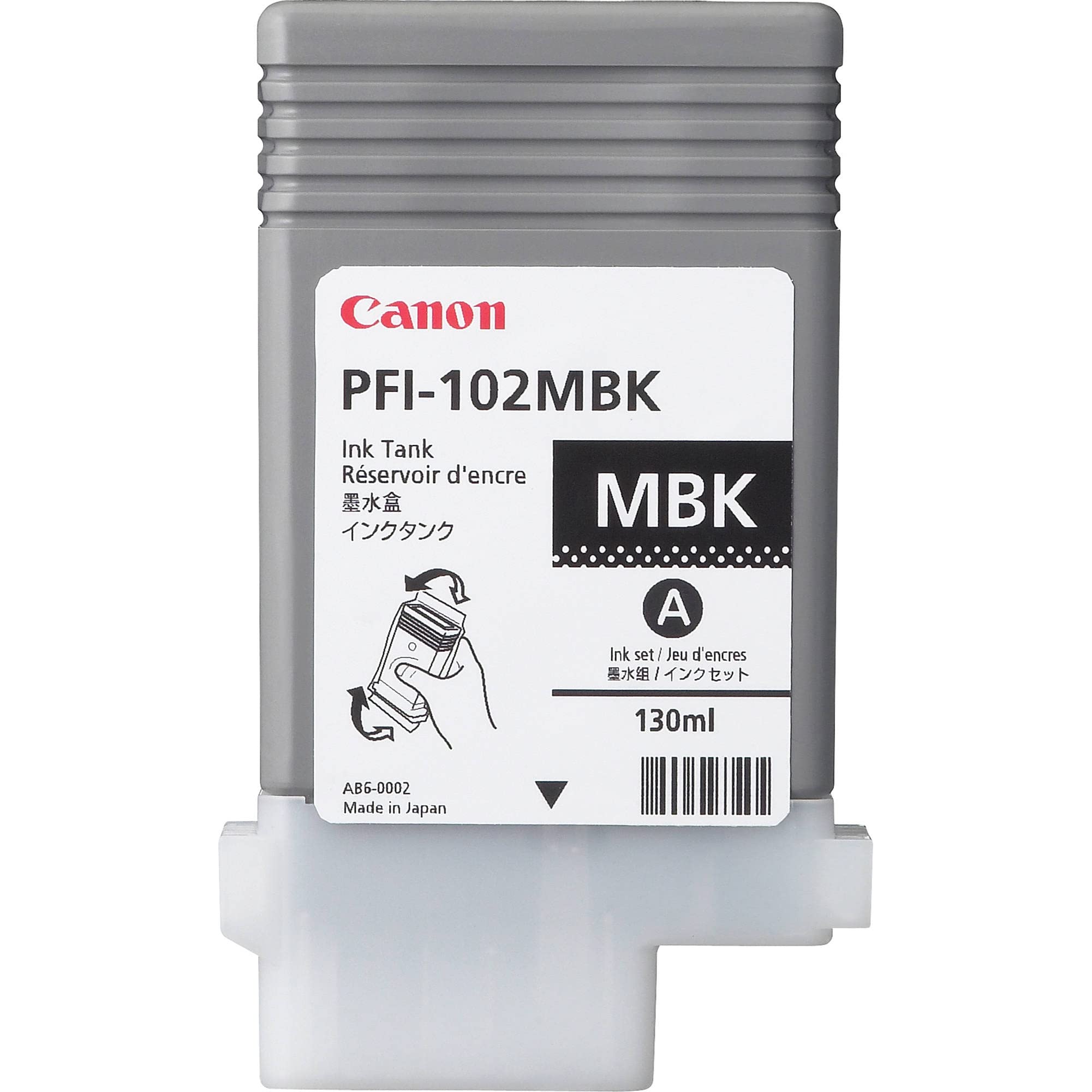 Canon Ipf PFI-102MBK Tanque de tinta negra mate 130ML para modelos 500 600 700