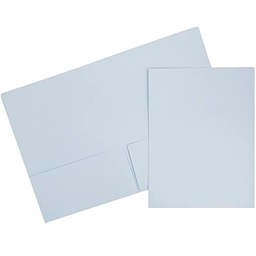 JAM Paper Carpetas dobles de cartulina mate premium - Azul bebé - 6/paquete