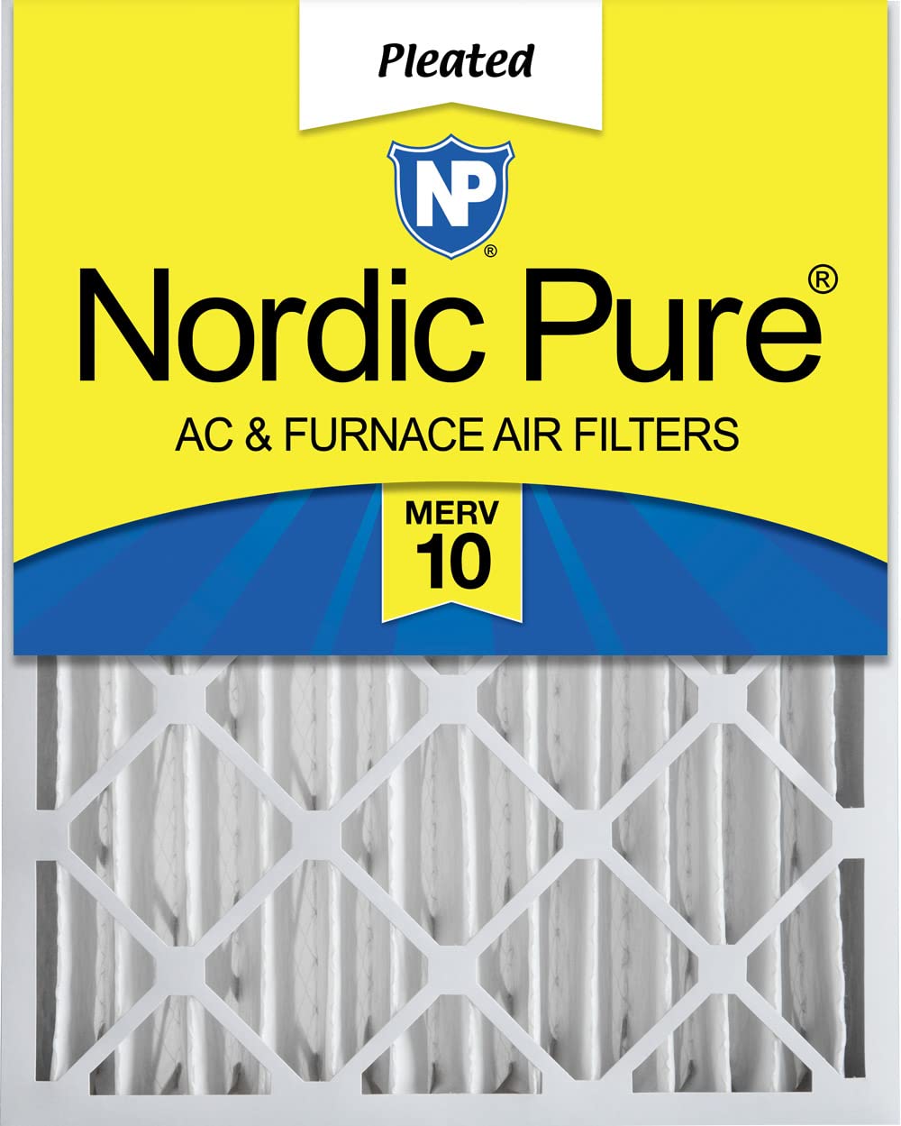 Nordic Pure 20x25x4 (3-5/8 de profundidad real) Horno de CA plisado MERV 10