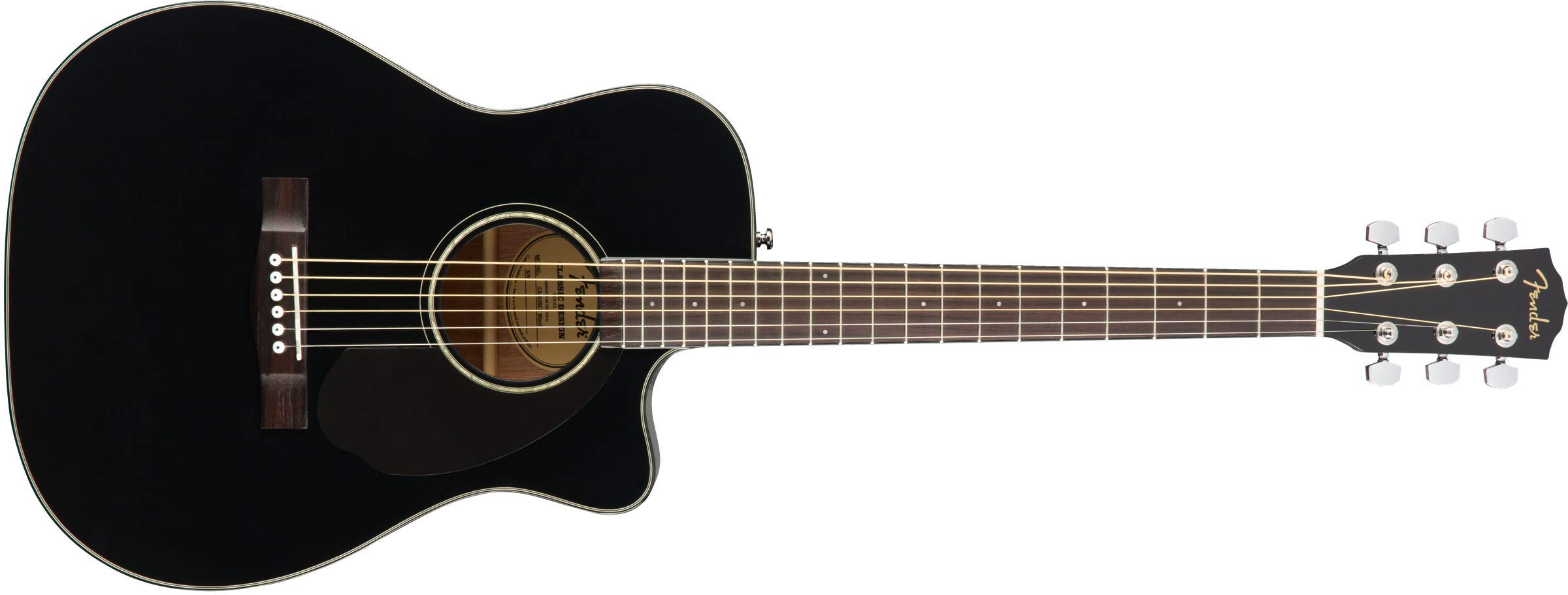 Fender Guitarra acústica de concierto CC-60SCE - Negro