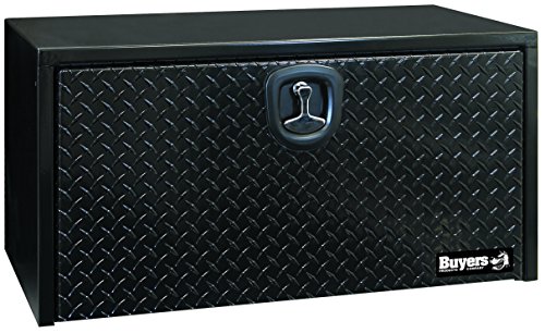 Buyers Products Caja de camión debajo de la carrocería de acero negro con puerta de aluminio (18X18X36 pulgadas)