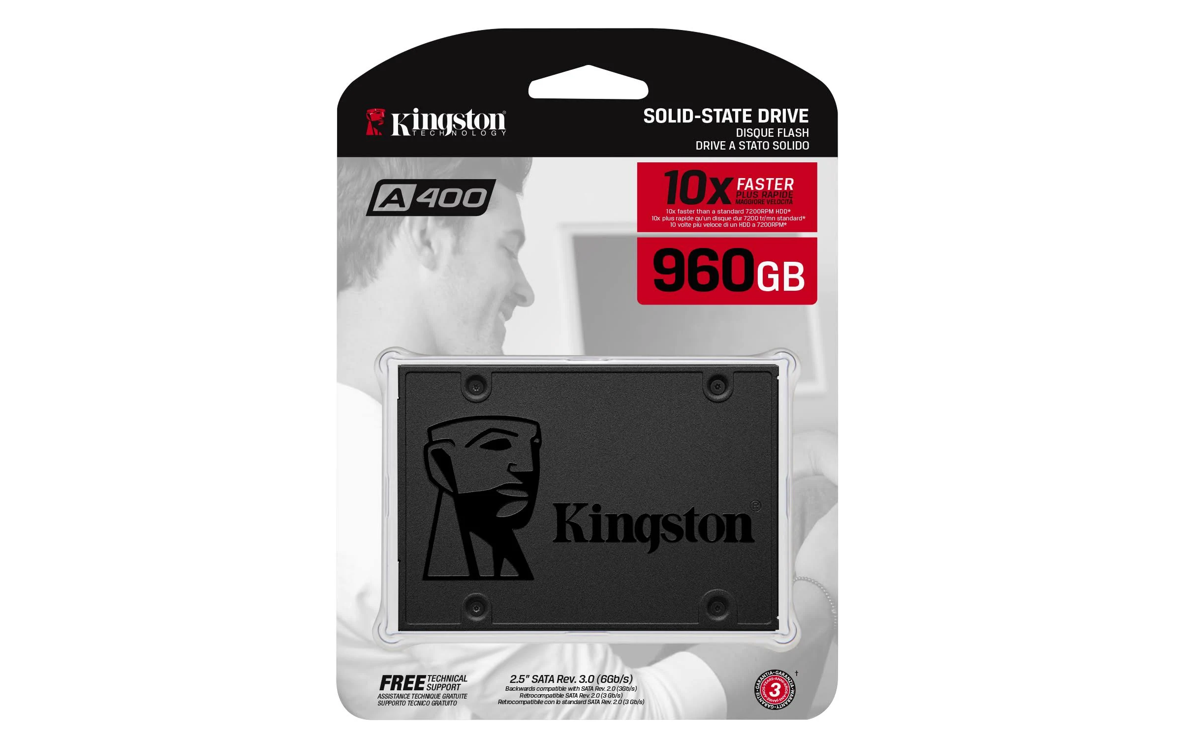 Kingston A400 SSD 120GB SATA 3 2.5 ”Unidad de estado sólido SA400S37 / 120G - Aumente el rendimiento