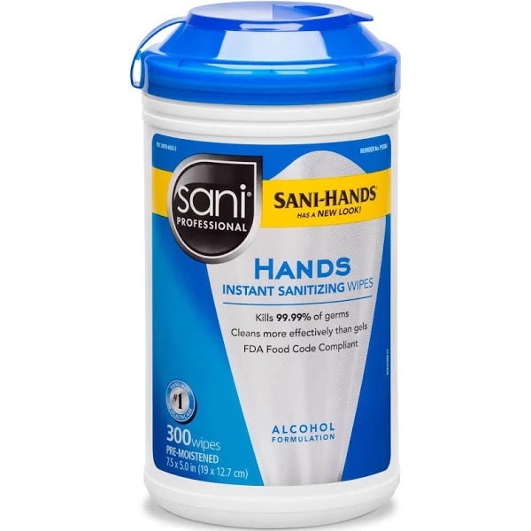 Sani Professional Toallitas desinfectantes instantáneas para manos con polipropileno - 300 unidades