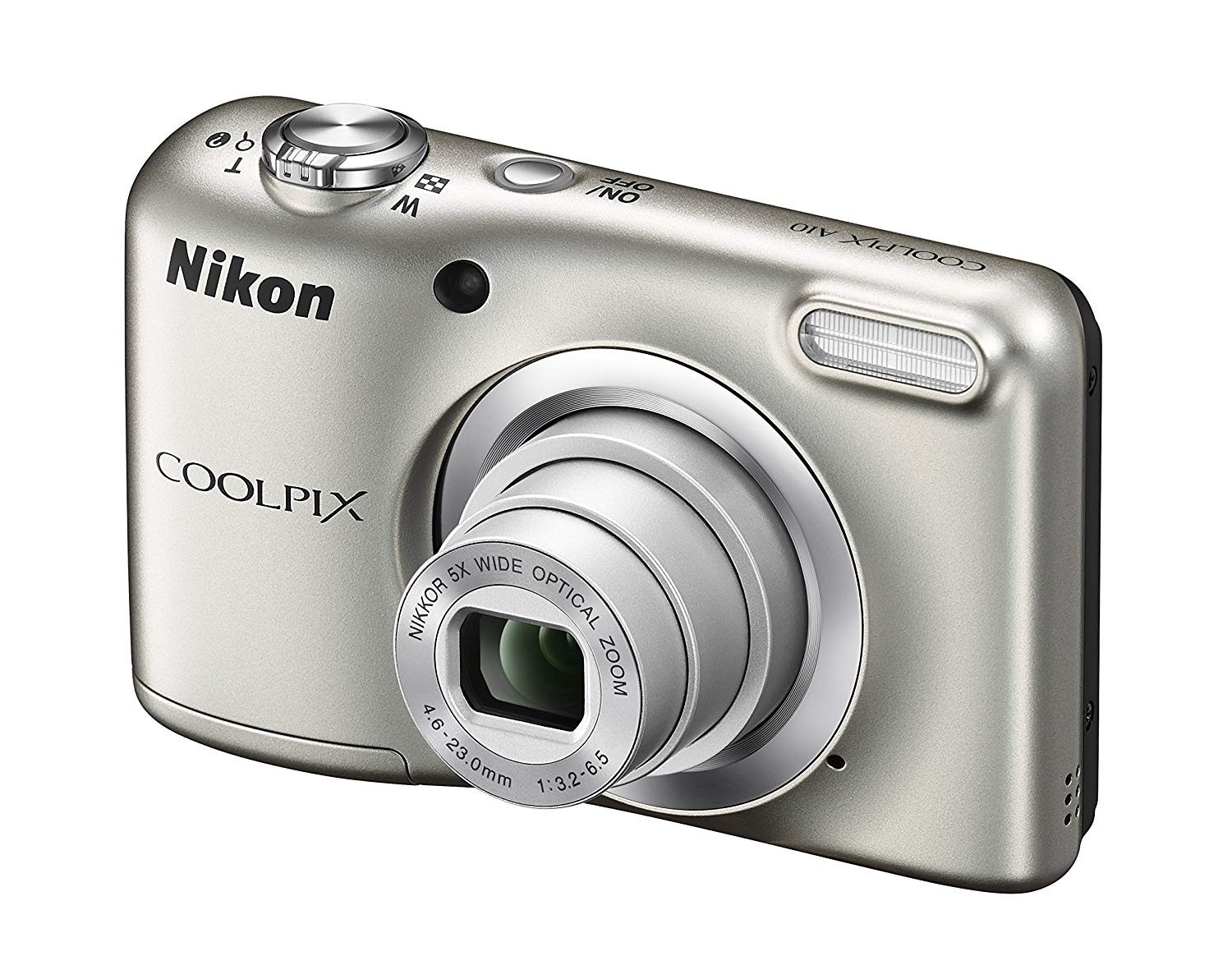 Nikon COOLPIX A10 16.1MP 5x Zoom NIKKOR Cámara digital con lente de vidrio - Plata Reacondicionado